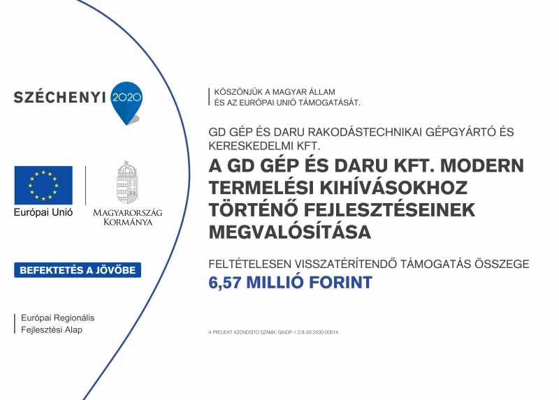 A GD Gép és Daru Kft. modern termelési kihívásokhoz történő fejlesztéseinek megvalósítása