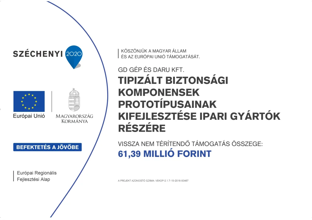 Tipizált biztonsági komponensek prototipusainak kifejlesztése ipari gyártók részére készülő egyedi személyemelő berendezésekhez
